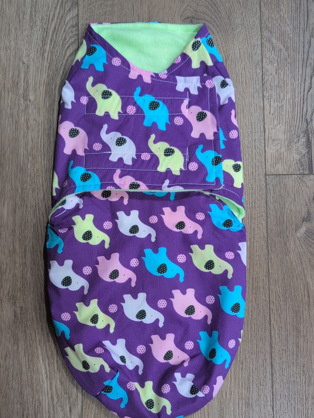 Baby Purple Elephant Print Swaddle Sack